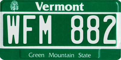 VT license plate WFM882