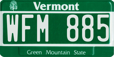 VT license plate WFM885