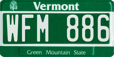 VT license plate WFM886