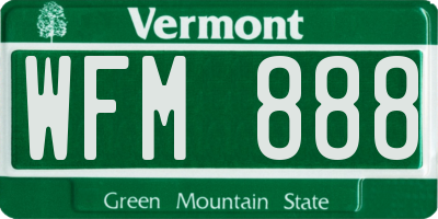VT license plate WFM888