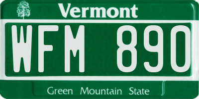 VT license plate WFM890