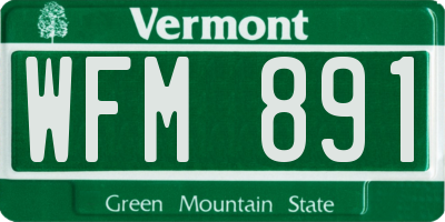 VT license plate WFM891