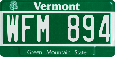 VT license plate WFM894