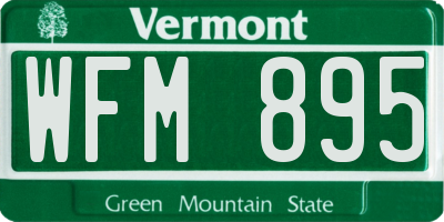 VT license plate WFM895
