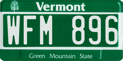 VT license plate WFM896