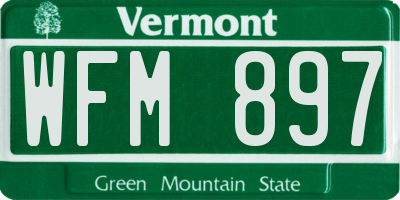 VT license plate WFM897