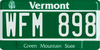 VT license plate WFM898
