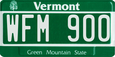 VT license plate WFM900