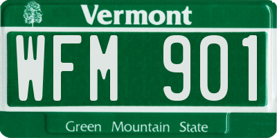 VT license plate WFM901