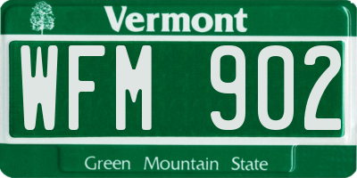 VT license plate WFM902