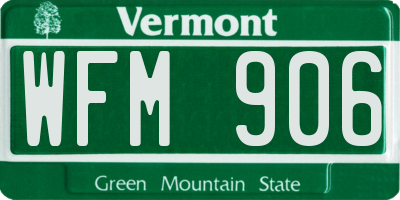 VT license plate WFM906