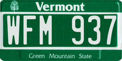VT license plate WFM937