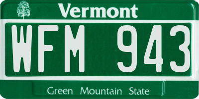 VT license plate WFM943