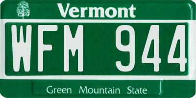 VT license plate WFM944