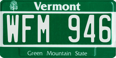 VT license plate WFM946