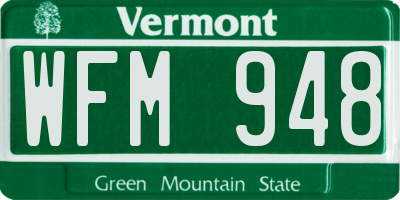 VT license plate WFM948