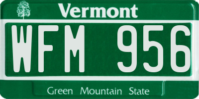 VT license plate WFM956