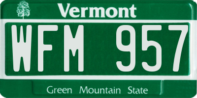 VT license plate WFM957