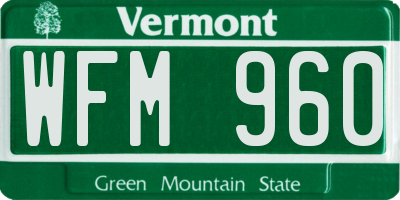 VT license plate WFM960