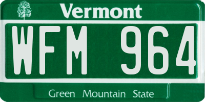 VT license plate WFM964