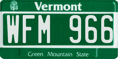 VT license plate WFM966