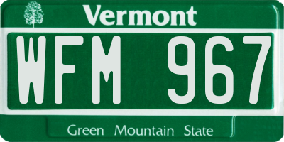 VT license plate WFM967