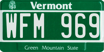 VT license plate WFM969