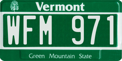 VT license plate WFM971