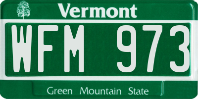 VT license plate WFM973