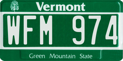 VT license plate WFM974