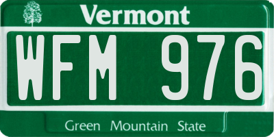 VT license plate WFM976