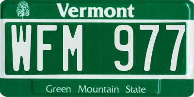 VT license plate WFM977
