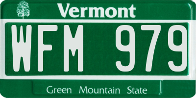 VT license plate WFM979