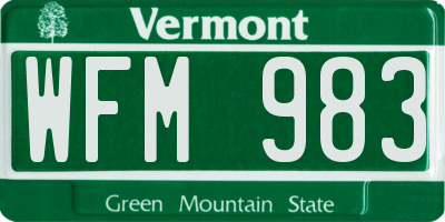 VT license plate WFM983