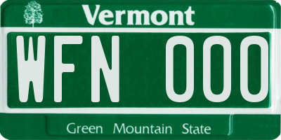 VT license plate WFN000