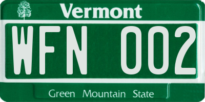 VT license plate WFN002