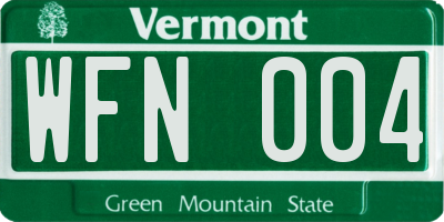 VT license plate WFN004