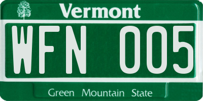 VT license plate WFN005