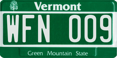 VT license plate WFN009