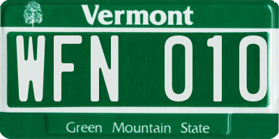 VT license plate WFN010