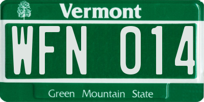 VT license plate WFN014