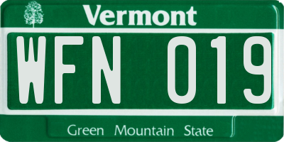 VT license plate WFN019