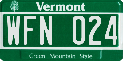 VT license plate WFN024