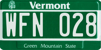 VT license plate WFN028