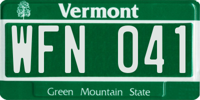 VT license plate WFN041