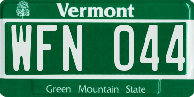 VT license plate WFN044