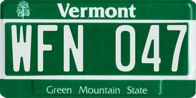 VT license plate WFN047