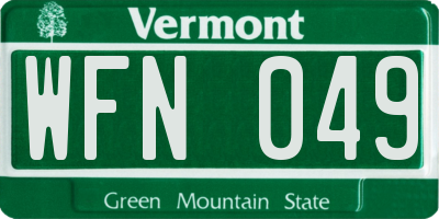VT license plate WFN049