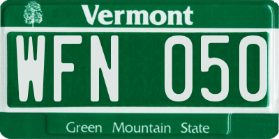 VT license plate WFN050
