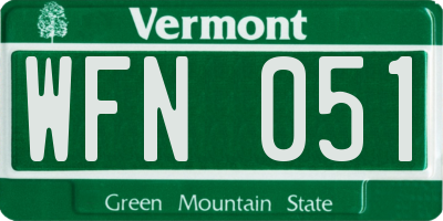 VT license plate WFN051